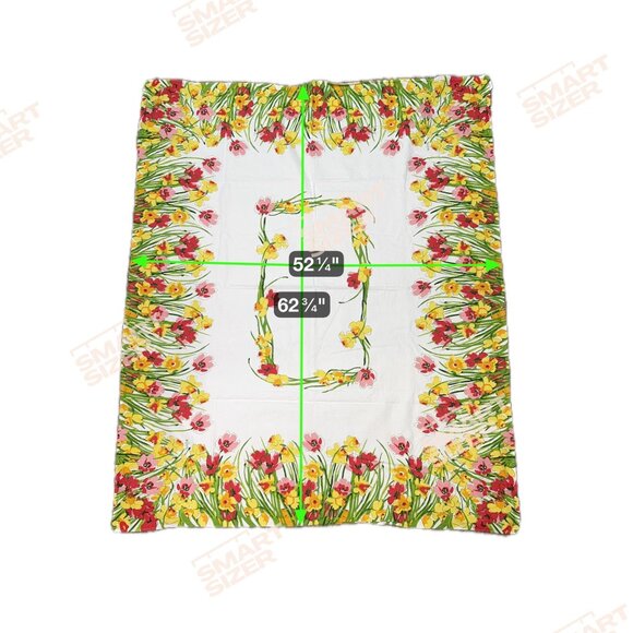 Vintage Vera Neumann Daffodils & Poppies Tablecloth 52x62 Spring Summer Flowers - Picture 6 of 7